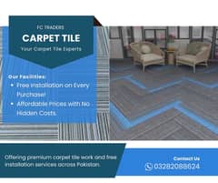 Durable and Stylish Office & Home Carpet Tiles with Free installation