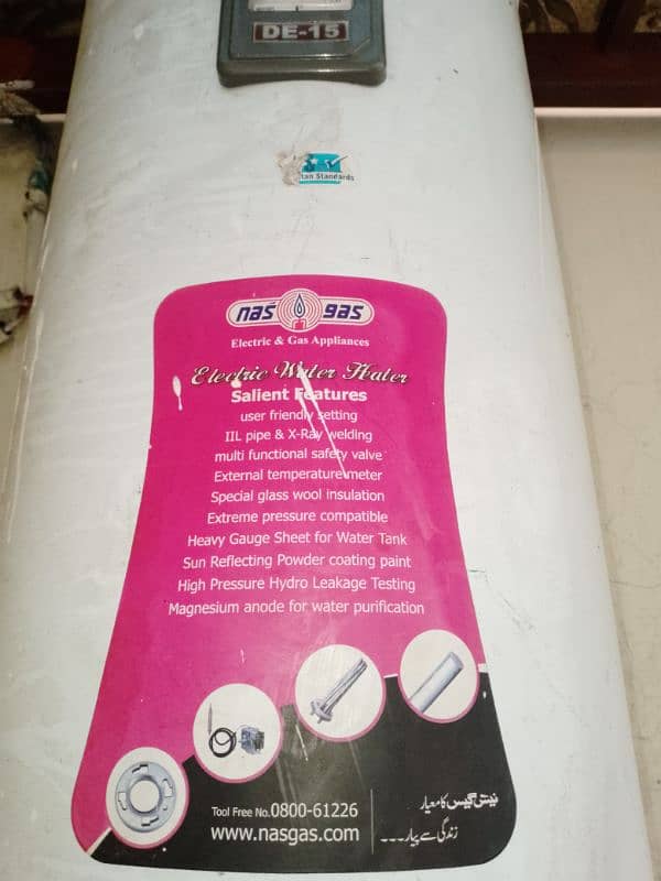 NAS-Gas Electric Water Heater-Geyser DE-15 (WHITE) 3