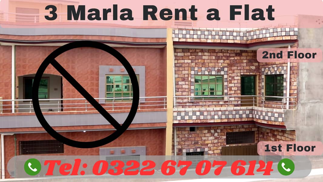 3 Marla House Flat for Rent 1st Floor with Separate Entrance in Jhelum 0