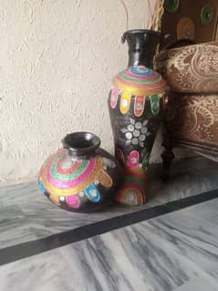 glittery vases WD dori nd mirror work