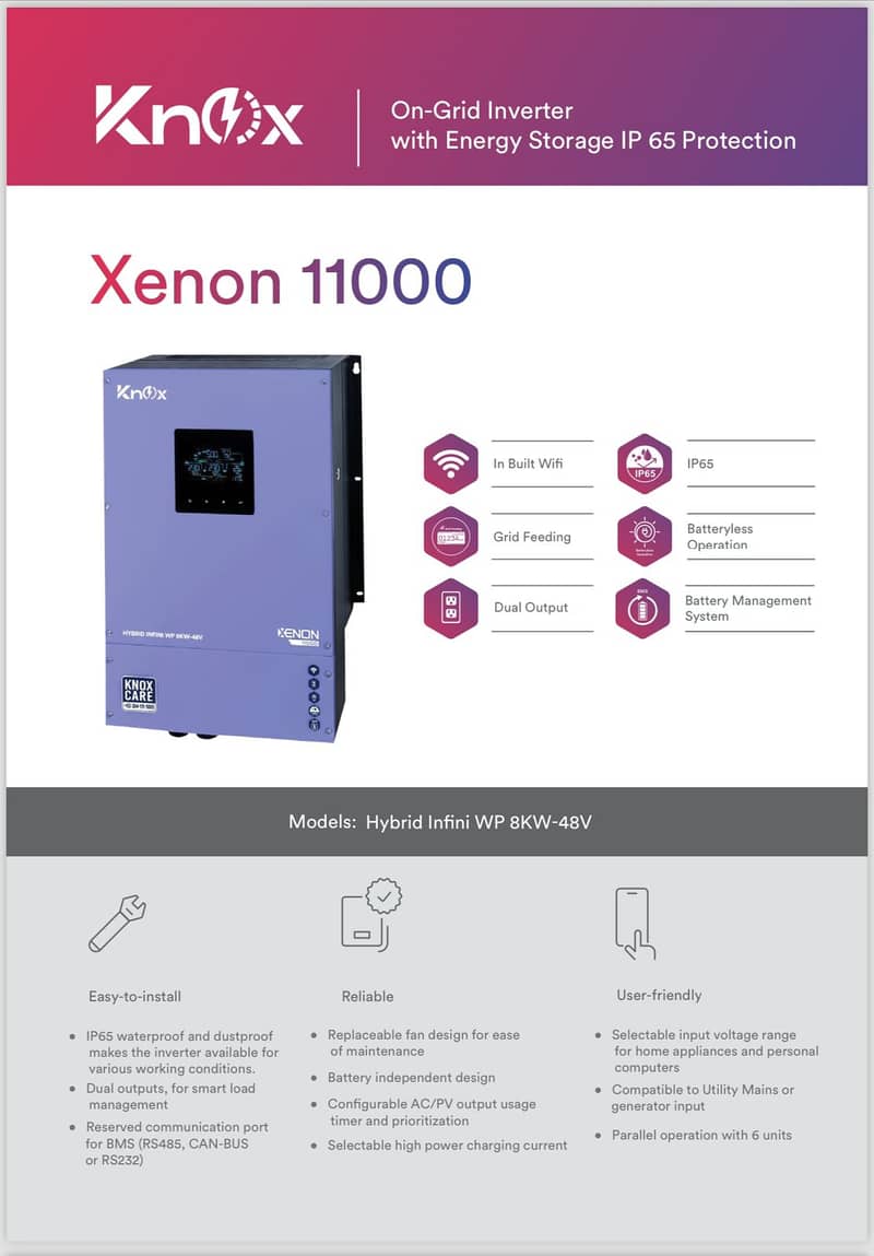 knox Hybrid Ongrid Inverter 4kw, 6kw, 8kw, 10kw, 15kw, 20kw 4