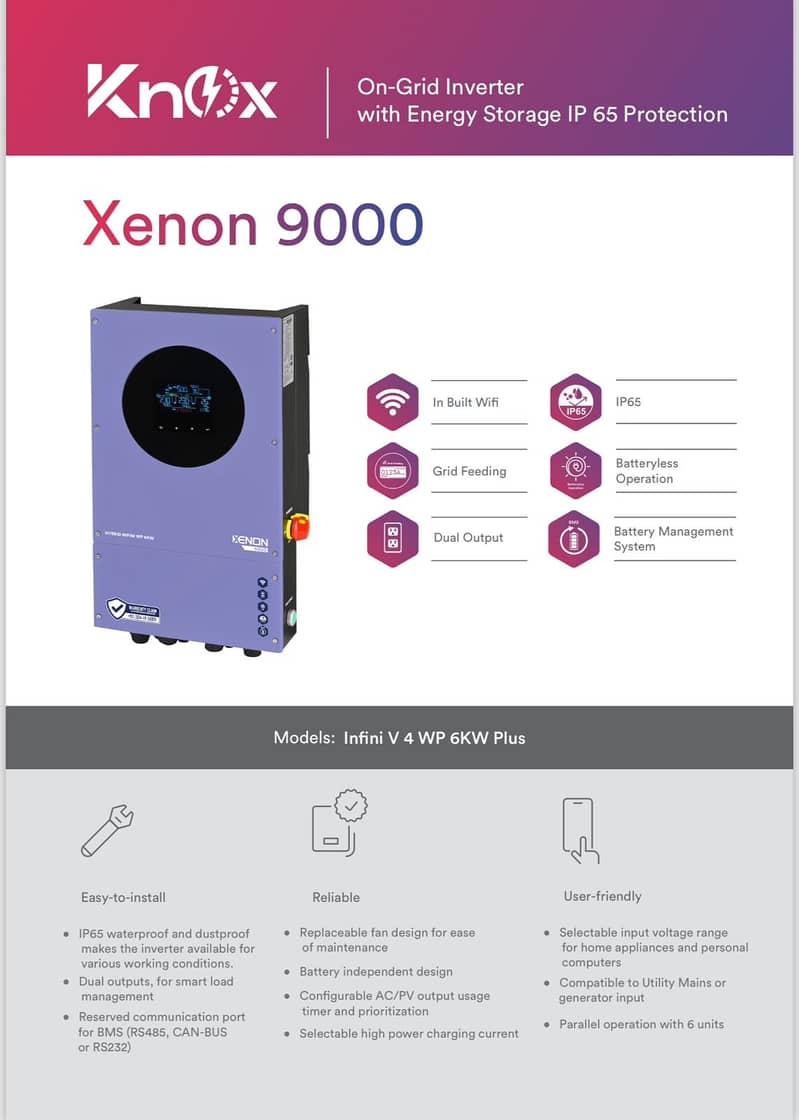 knox Hybrid Ongrid Inverter 4kw, 6kw, 8kw, 10kw, 15kw, 20kw 5