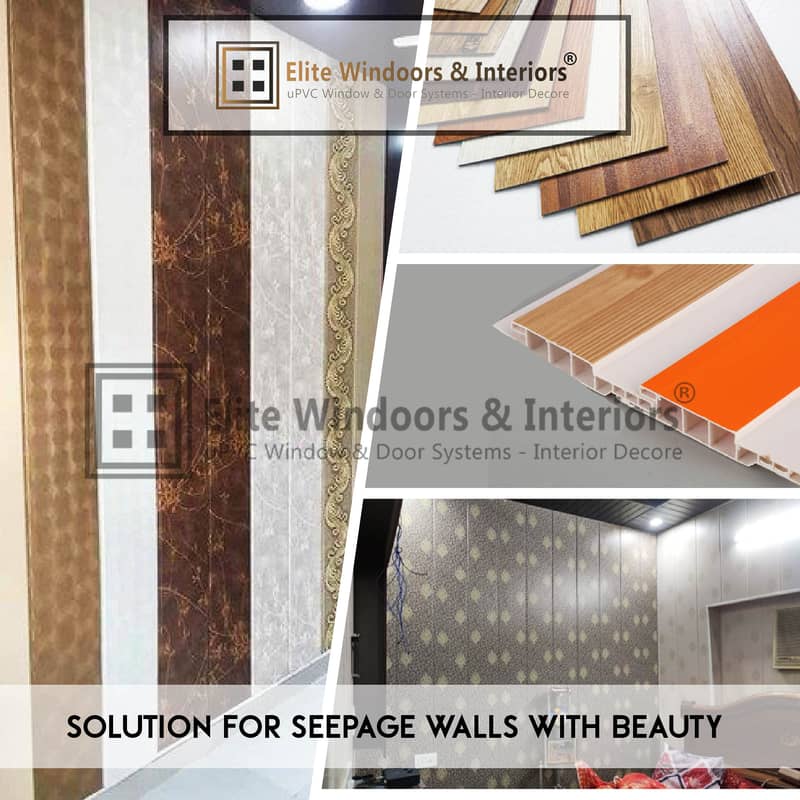 PVC WPC PANELS waterproof best for seepage walls french moldings 2