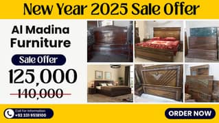 Double Bed Bet - King Size Bed Set - Sheesham Wood Bed Set - Furniture