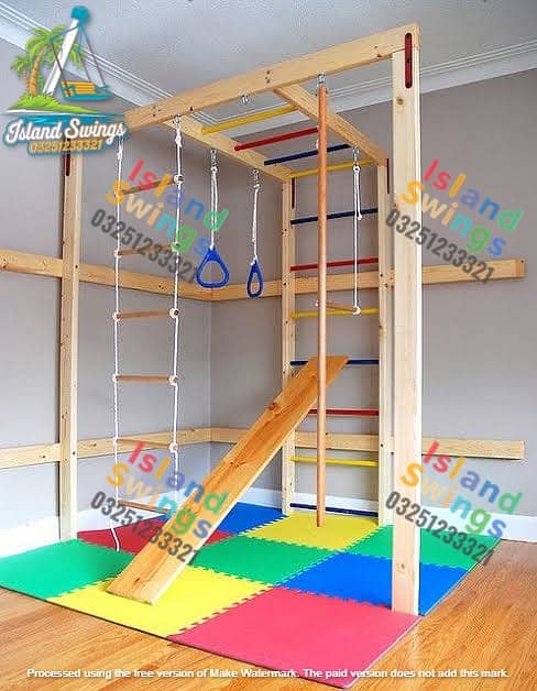 Slide/Swings/jhula/Spring rider/jungle gym/gazebo/bar/wall climbing 2