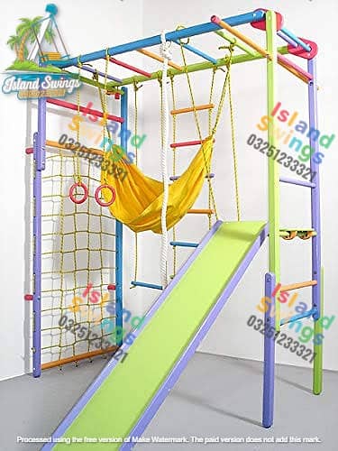 Slide/Swings/jhula/Spring rider/jungle gym/gazebo/bar/wall climbing 4