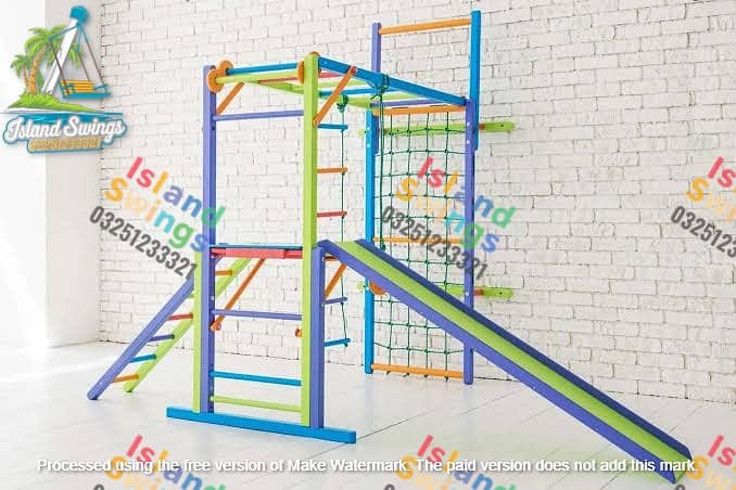 Slide/Swings/jhula/Spring rider/jungle gym/gazebo/bar/wall climbing 8