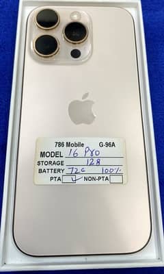 iphone 16 pro 128 Gb desert PTA approved Mercentile