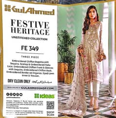 Formal chiffon gul Ahmed full embroidered dress