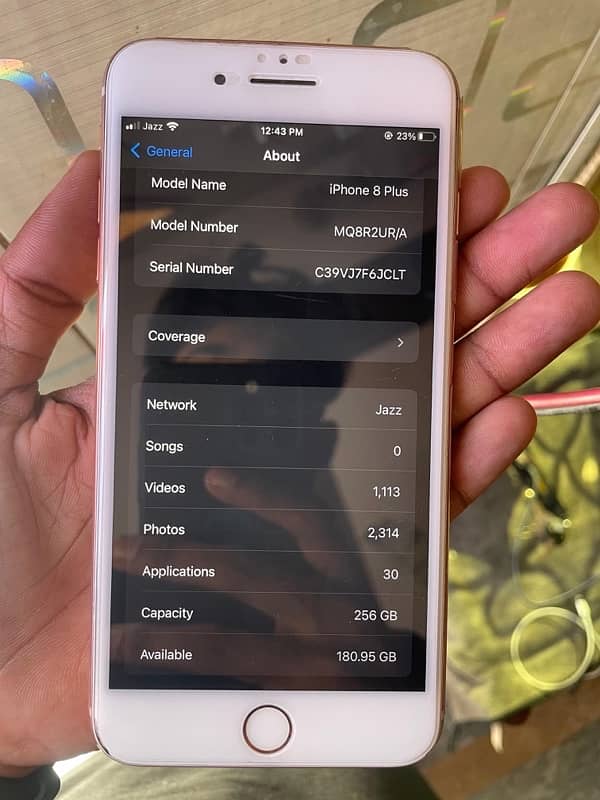 iphone 8plus  PTA proved 256gb all ok haa 4