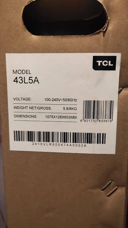 TCL 43 inches Android TV LED brand new box packed 1