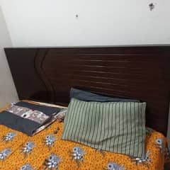 wooden double bed with mattress for sale