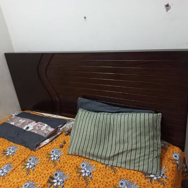 wooden double bed with mattress for sale 0