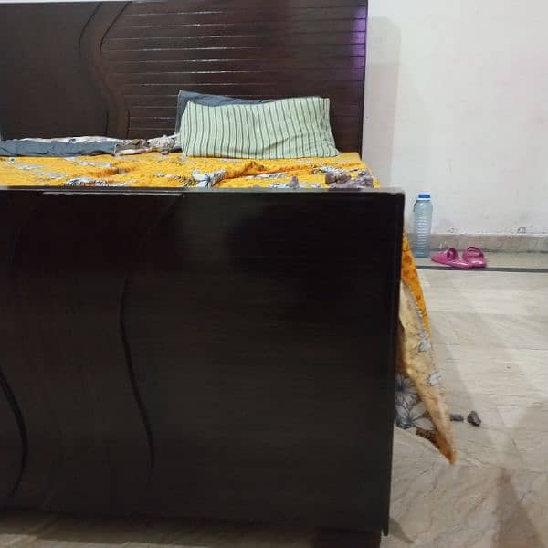 wooden double bed with mattress for sale 1