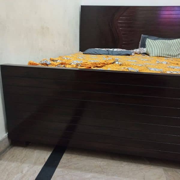 wooden double bed with mattress for sale 2