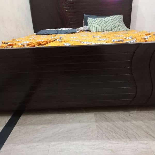 wooden double bed with mattress for sale 3