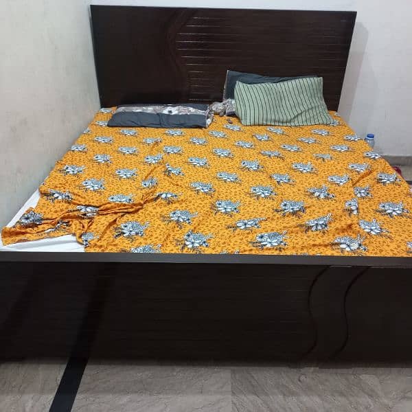 wooden double bed with mattress for sale 4