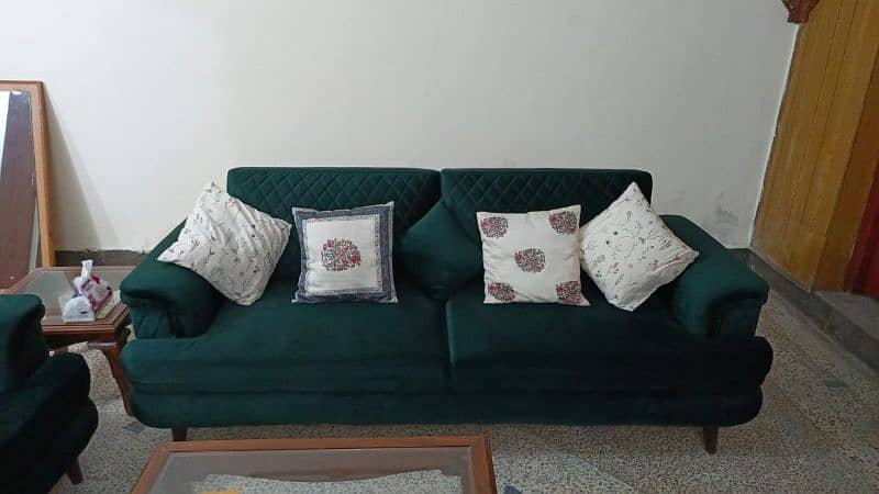 green velvet sofa set 3