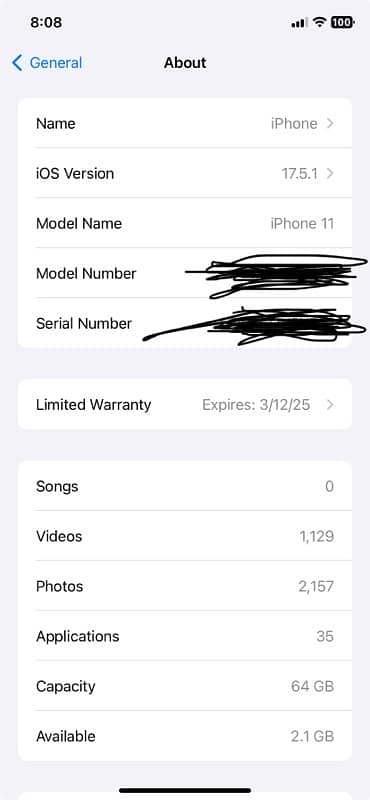 Iphone 11 64gb 93% battery health non jv in offical warrenty 0