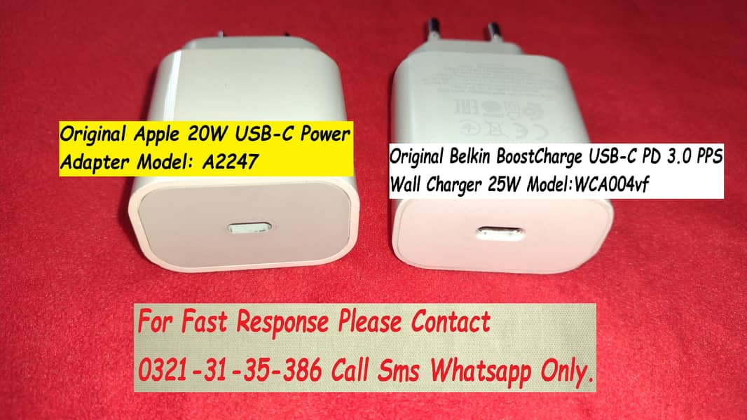 original belkin apple 25w 20w usb c fast charger 0