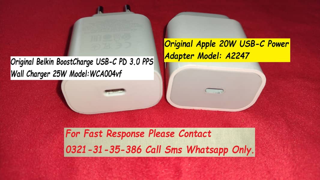 original belkin apple 25w 20w usb c fast charger 8