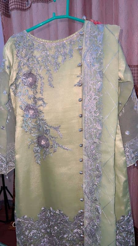 green chiffon dress 0