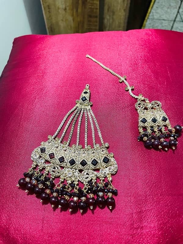 artificial bridal set with jhumka teeka 2