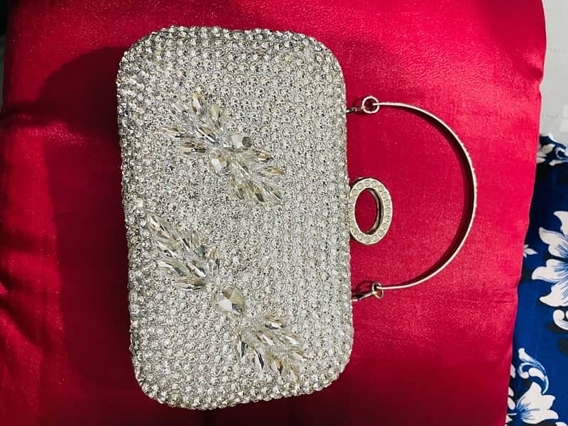 silver bridal hand bag new 0