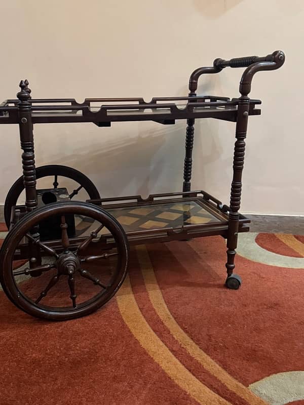 Solid Wooden Tea trolley 1