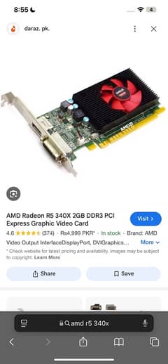 AMD Radeon R5 340x 2gb Graphics Card 128bit