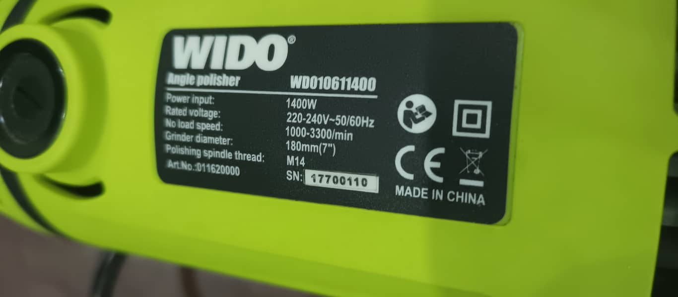 WIDO 7 Inch 1400W Angle Grinder And Polisher 1