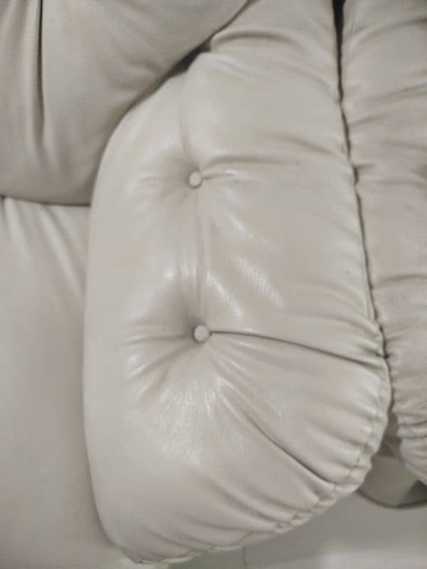 5 seater sofa Rexine off white 5