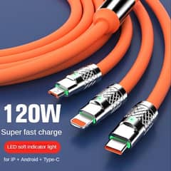 3in1.120w fast charging cable and data transfer