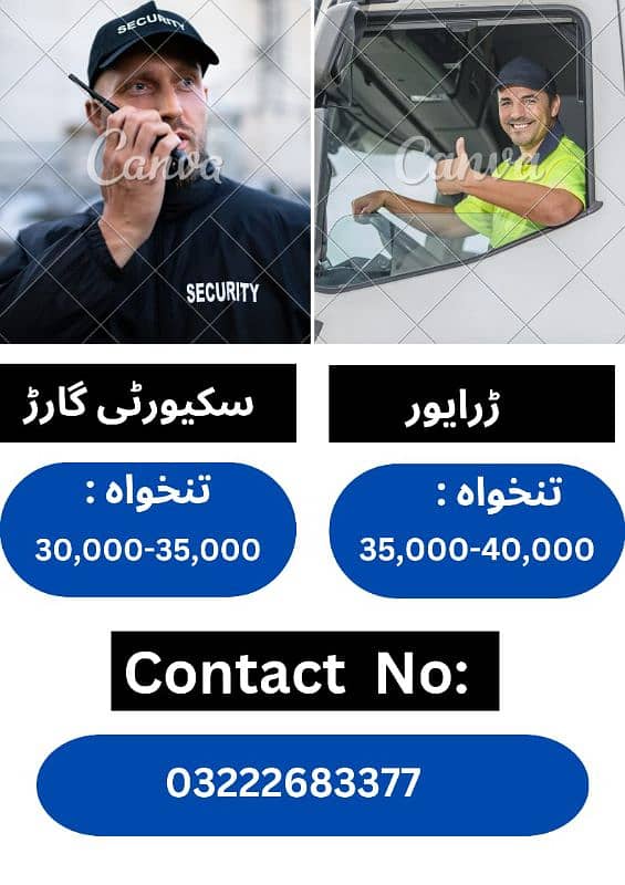 job's available for security guard and driver 0