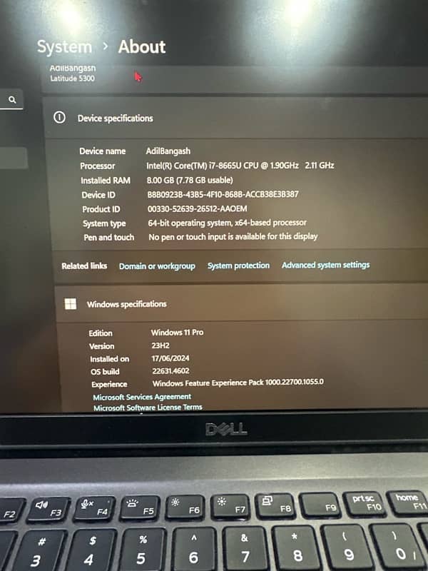 laptop i7 8 gen l5300 6