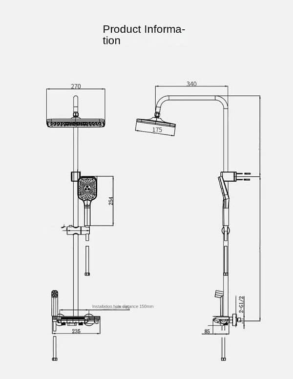 latest modern piano and waterfall style shower set 7