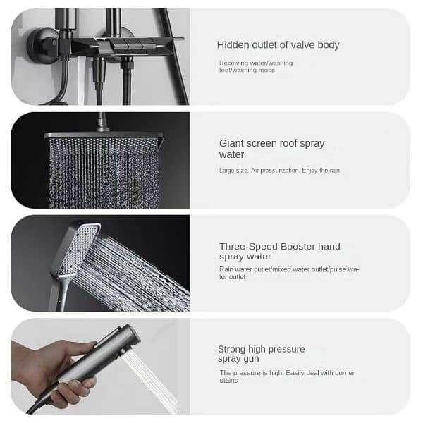 latest modern piano and waterfall style shower set 9