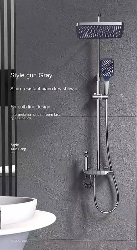 latest modern piano and waterfall style shower set 10