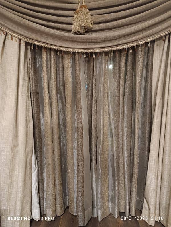 Formal Curtain with Sheer & Rod,Pelmet and Tassels 4