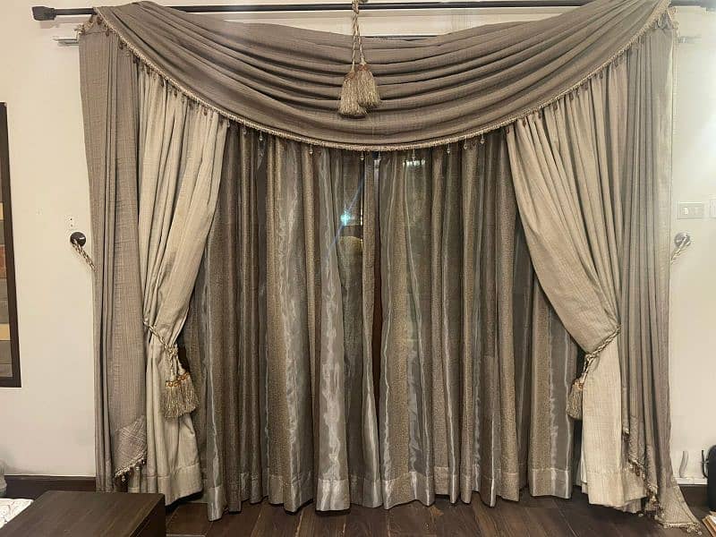 Formal Curtain with Sheer & Rod,Pelmet and Tassels 5