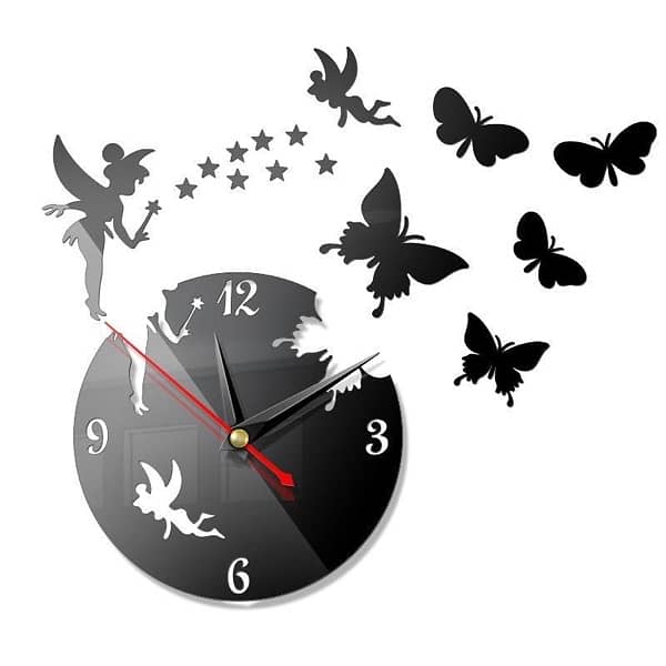 best butterfly design wall clock with light 2