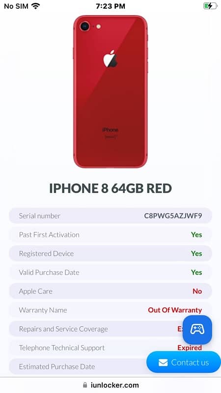 iPhone 8 64gb Non pta {Red Product} For Sale In Lush Condition. 10