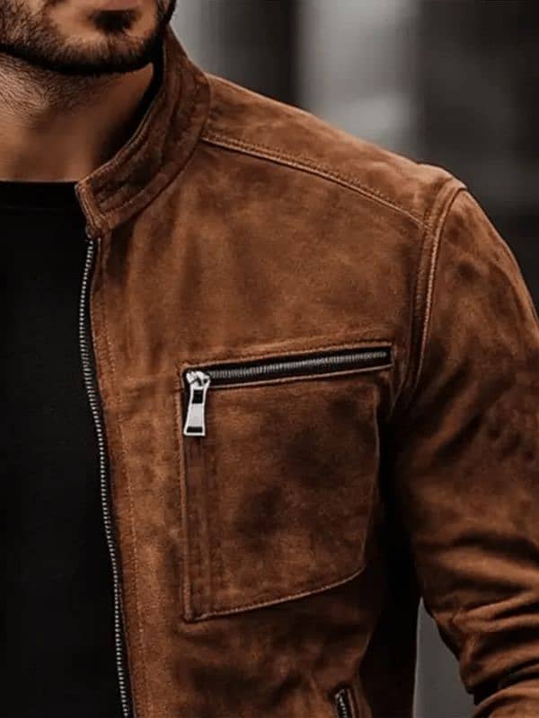 Primium Brown Suede leather Jacket For Men 1