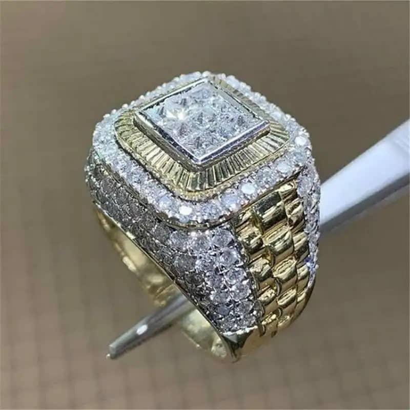 1pc Hip Hop Ring Men's Cubic Zirconia Ring Fashion Jewelry Ring 1