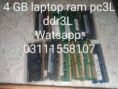 laptop ram 4gb, DDR 3,pc3L rams