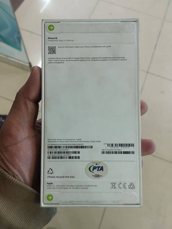 IPHONE 16 128 GB NON ACTIVE PTA APPROVED LLA 1