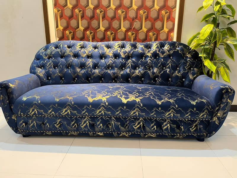 Navy Blue Sofa Little Used 4