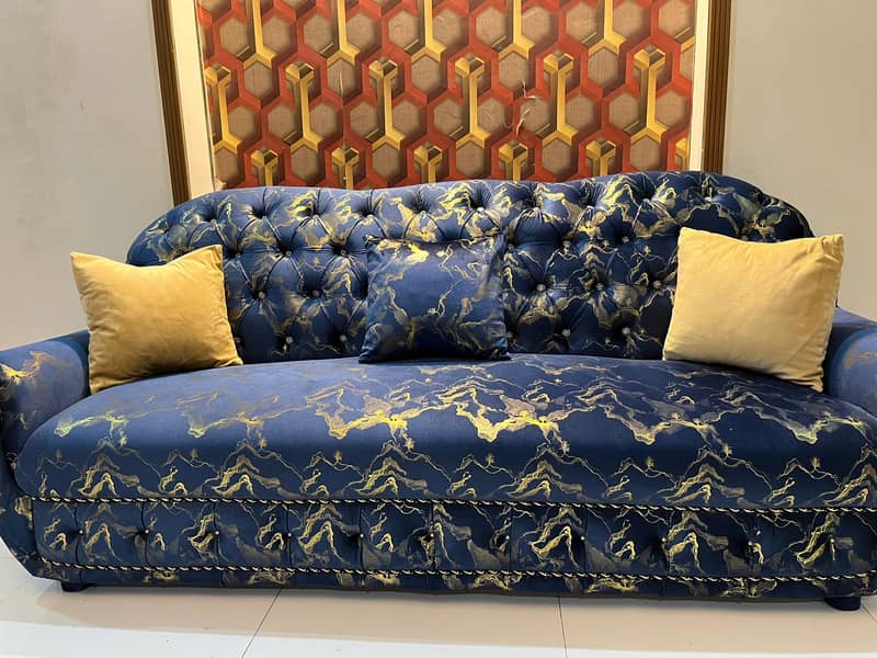 Navy Blue Sofa Little Used 6