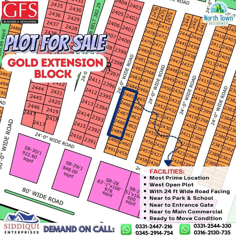 PLOT SALE IN NORTH TOWN RESIDENCY PHASE 1 GOLD BLOCK ON INSTALLMENT 0