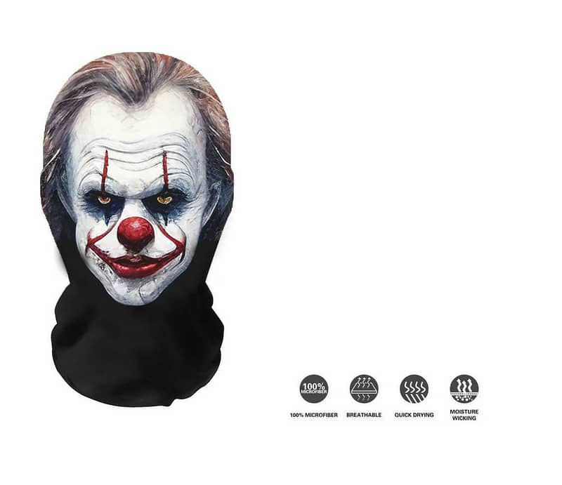 Joker Clown Full Face Mask Wig Costume Boy Men Halloween Cosplay Prank 1